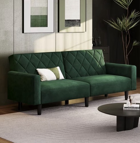 Velvet convertible sofa bed - sofa,