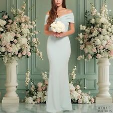 £90 LM LONDON SZ 8 PASTEL MINT MAXI LONG DRESS CHRISTMAS WEDDING CRUISE COCKTAIL