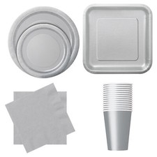 Tableware Set Disposable Paper foil Plates Cups & Napkins for Wedding Events