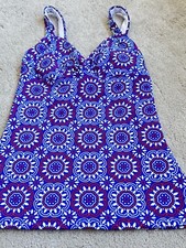 Boden Blue Pattern Tankini Size 6 New 