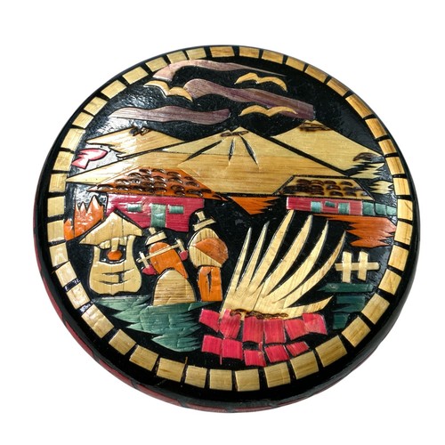 Set six wooden coasters - set,