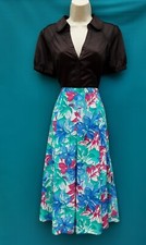 LADIES ALINE SKIRT,FLORAL,SWING,30'S,40'S,50'S,60'S,70'S VINTAGE STYLE,SIZE 10