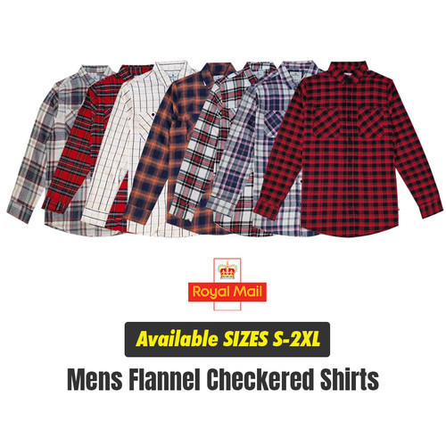 Mens flannel checkered - checkered, long