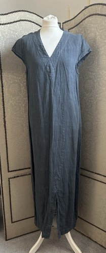 Oska linen maxi dress grey - linen,
