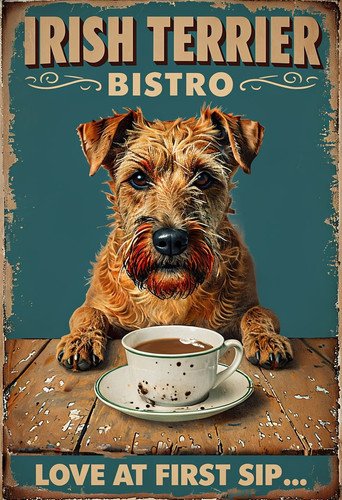 Irish terrier bistro metal - terrier,