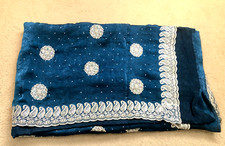 Indian designer turquoise sari