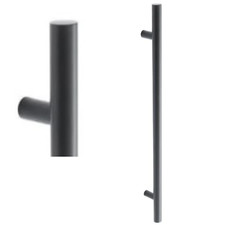 Matt Black Pull Handle Front Door Entrance Bolt Fix or Back to Back - 800-1800mm