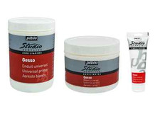 PEBEO STUDIO WHITE GESSO ARTIST ACRYLIC OR OIL PAINT PRIMER BASE COAT 3 SIZES