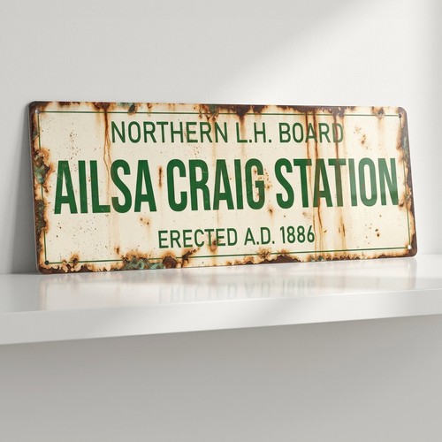 Ailsa craig station metal sign - craig,