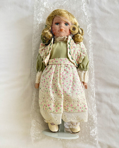 Vintage porcelain doll blonde - porcelain,