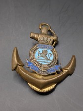 WWII BRASS & ENAMEL ANCHOR