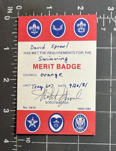 Vintage swimming merit badge - vintage,