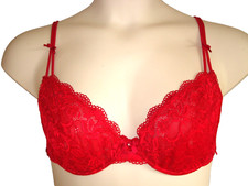 Ladies e-vie 36C underwired red lace balcony bra