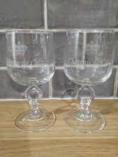 Chateau de Caix unusual Wine Stem glasses. VGC.