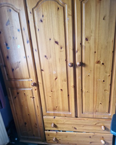 Solid pine triple wardrobe - solid,