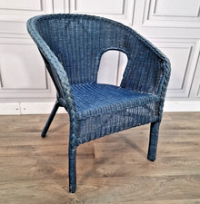 Vintage Rattan Loom Chair - Tub Armchair – Retro Lloyd Loom Style - Mid Century