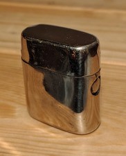 Antique Silver Plate Vinaigrette with sprung lid and glass bottle