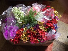 Box Of Colourful Artificial Flowers