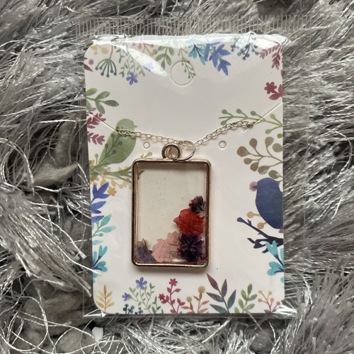 Handmade resin necklace dried - necklace,