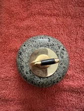 Miniature Curling Stone Paperweight Ornament Scottish Granite Kay Bonspiel 