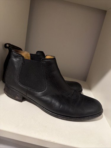Black leather chelsea boots - black,