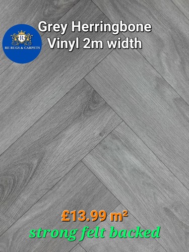 Grey oak herringbone vinyl - oak,
