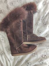 Australian Luxe Collective Sheepskin Shearling Tall Boots With Fur UK6, EUR 39