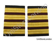 Epaulette 4x1/2 Gold with Maroon Bar Engineer Pilot Captain R153