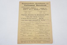 1930 Yelloway Services Blackpool Scarborough Railway Bus Handbill Timetable 