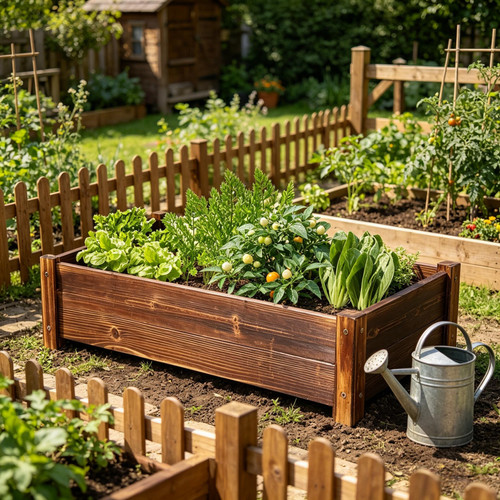 Large raised flower bed wooden - large,