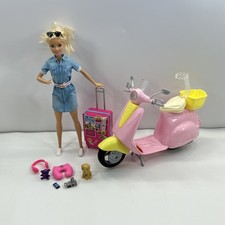Barbie Doll & Accessories & Mo-Ped Motorbike for Doll, Pink Scooter, 