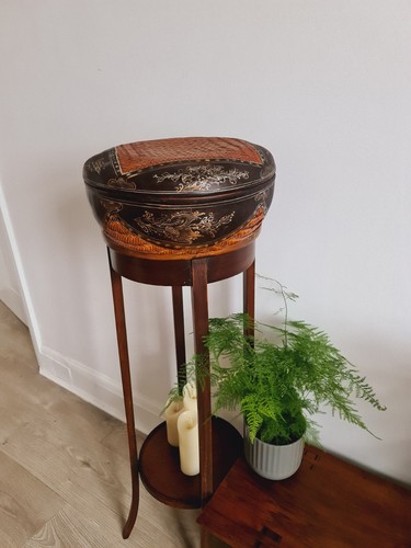 Vintage oriental basket - vintage,