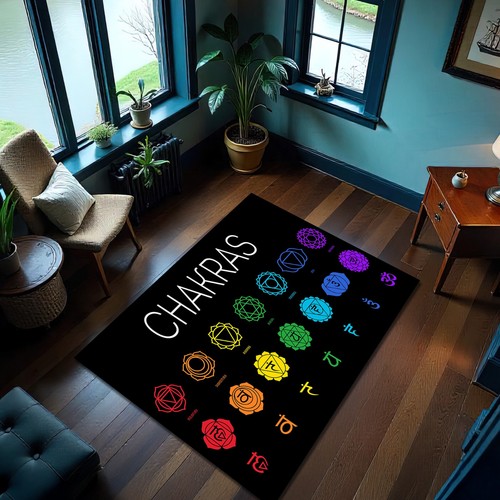 Colorful chakras rug - 7,