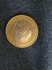 2 Pound Coin. Writing Up Side Down Error Coin