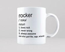 Rocker Mug Coffee Tea Cup Rock Music Band Song Genre Funny Gift Idea Hobby