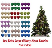 6pc LARGE HEARTS GLITTER