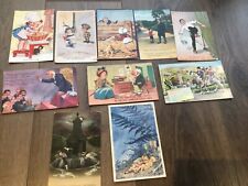 10 Antique /Vintage various  Cartoon greeting Postcards good used condition C211