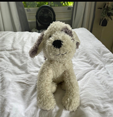 White grey plush - white,