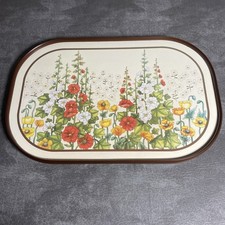 Vintage M&S Oval Summer Floral Melamine Serving Tray 17.5”x 11.5” Pre Owned 