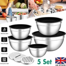 Mixing Bowl Set of 5,Stainless