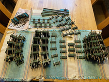 VINTAGE CHAD VALLEY O GAUGE METAL TRACK -TOTAL 51 STRAIGHTS, CURVES & LEFT POINT