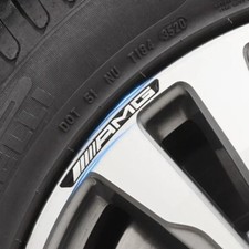 4Pcs Set merc 3D Amg Emblem Badge Sport Wheel Wheels Rim Sticker Decal Black 