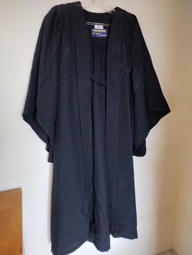 Black graduation gown academic - black,