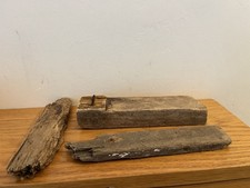 3 FLAT CHARACTER DRIFTWOOD Beach Hut Art Craft Sea Model Village Base Boat 