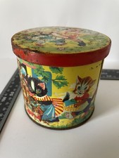 RARE VINTAGE ADVERTISING CONFECTIONERY  TINS BLUE BIRD TOFFEE CATS WASHING PROP