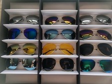 Wholesale Lot Pilot Sunglasses Bulk 10 -96Pairs Flash Mirrored Lens Metal Frame