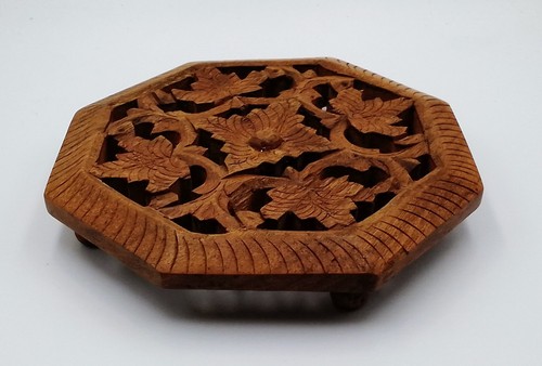 Vintage hand carved wooden - carved,