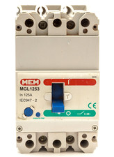 MEM MGL1253 / TLG1253 125A 125 AMP TRIPLE POLE MCCB 3P 16kA MEMSHIELD 2 VAT INC
