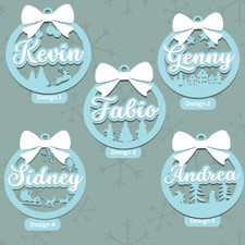 Christmas Personalised Name Hanging Xmas Tree Bauble Ornament Decoration
