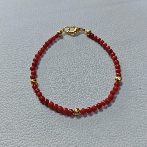 Red coral beads - coral, bracelet